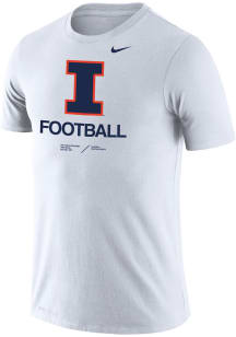 Nike Illinois Fighting Illini White Legend Football Locker Room Short Sleeve T Shirt