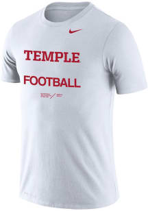Nike Temple Owls White Legend Football Locker Room Short Sleeve T Shirt