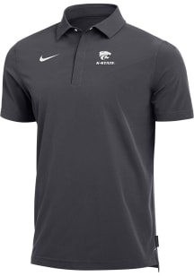 Nike K-State Wildcats Mens Charcoal Coach Short Sleeve Polo