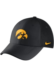 Nike Iowa Hawkeyes Mens Black Dry L91 Mesh Swoosh Flex Hat