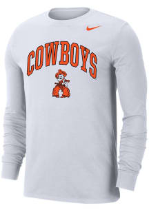 Nike Oklahoma State Cowboys White DriFIT Vault Arch Mascot Long Sleeve T Shirt