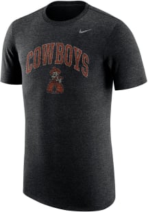 Nike Oklahoma State Cowboys Black Triblend Arch Mascot Vault Short Sleeve Fashion T Shirt