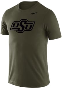 Nike Oklahoma State Cowboys Olive DriFIT Legend Team Logo Short Sleeve T Shirt
