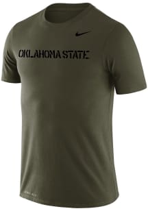 Nike Oklahoma State Cowboys Olive DriFIT Legend Arch Name Short Sleeve T Shirt
