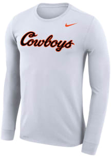 Nike Oklahoma State Cowboys White DriFIT Legend Cowboys Script Long Sleeve T-Shirt