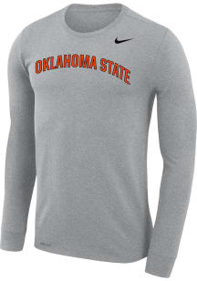 Nike Oklahoma State Cowboys Grey DriFIT Legend Wordmark Long Sleeve T-Shirt