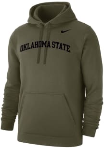 Nike Oklahoma State Cowboys Mens Olive Club Fleece Arch Name Long Sleeve Hoodie