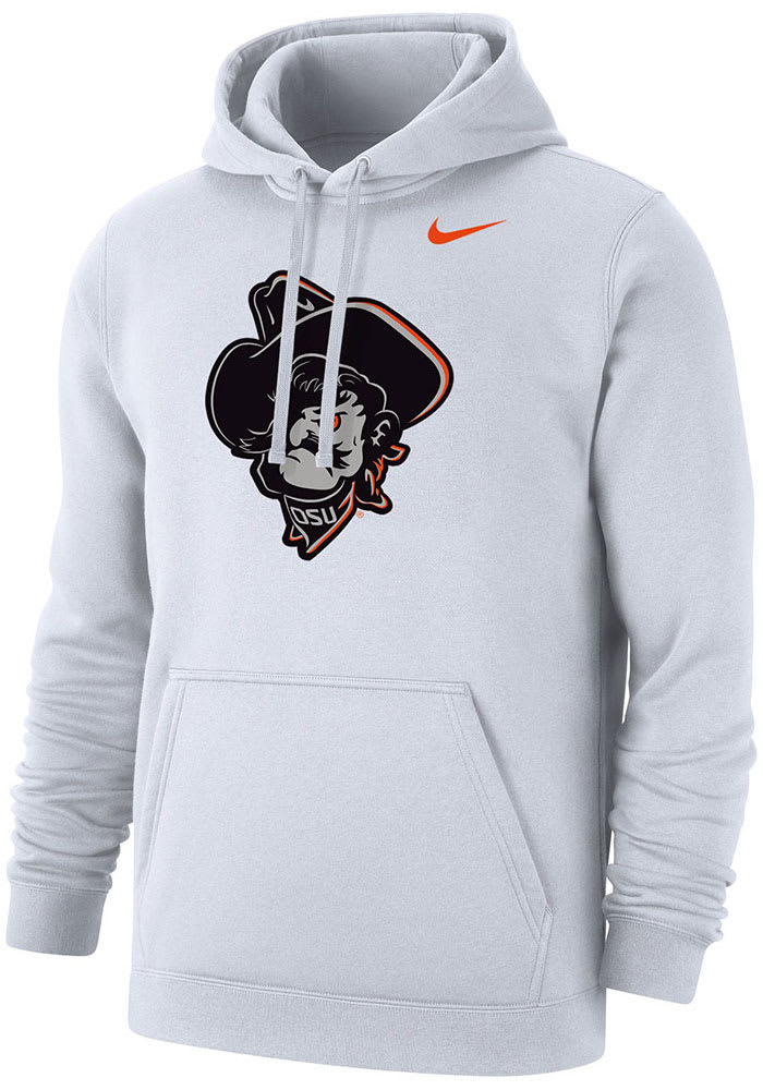 Nike Oklahoma State Cowboys Mens Club Fleece Phantom Pete Hoodie - WHITE