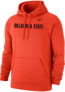 Nike Oklahoma State Cowboys Mens Orange Club Fleece Wordmark Long Sleeve Hoodie
