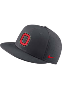 Nike Ohio State Buckeyes Mens Grey Aero True On-Field Baseball Fitted Hat
