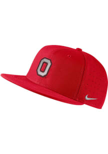 Nike Ohio State Buckeyes Mens Red Aero True On-Field Baseball Fitted Hat