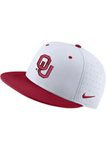 Nike Oklahoma Sooners Mens White Aero True On-Field Baseball Fitted Hat