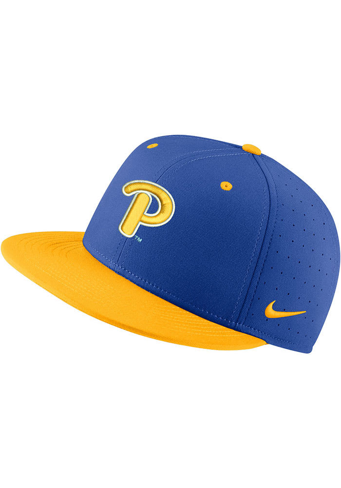 Nike Men's Pitt Panthers Blue Aero True Baseball Fitted Hat, Size 7 3/8