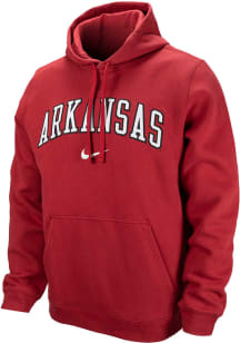 Nike Arkansas Razorbacks Mens Cardinal Arched School Name Long Sleeve Hoodie
