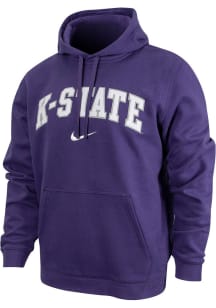 Nike K-State Wildcats Mens Purple Arched School Name Long Sleeve Hoodie