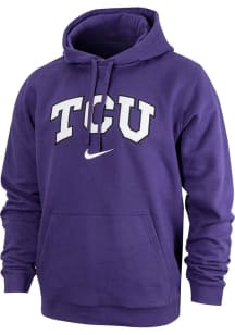 Nike TCU Horned Frogs Mens Purple Arched School Name Long Sleeve Hoodie