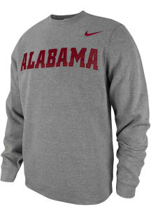 Nike Alabama Crimson Tide Mens Black School Wordmark Long Sleeve Crew Sweatshirt