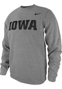 Nike Iowa Hawkeyes Mens Black School Wordmark Long Sleeve Crew Sweatshirt
