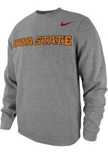 Nike Iowa State Cyclones Mens Black School Wordmark Long Sleeve Crew Sweatshirt