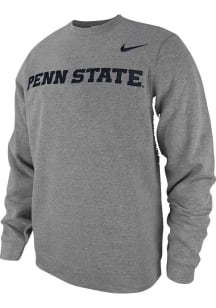 Nike Penn State Nittany Lions Mens Black School Wordmark Long Sleeve Crew Sweatshirt