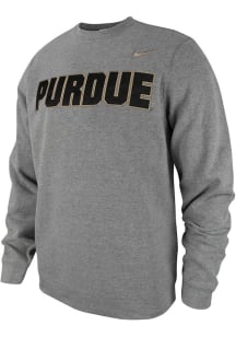 Mens Purdue Boilermakers Black Nike School Wordmark Crew Sweatshirt