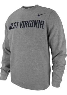 Nike West Virginia Mountaineers Mens Black School Wordmark Long Sleeve Crew Sweatshirt