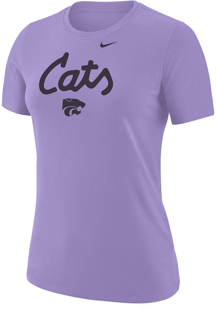 Nike K-State Wildcats Womens Lavender Cats Script Short Sleeve T-Shirt