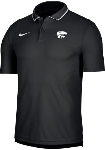 Nike K-State Wildcats Mens Black Coach Short Sleeve Polo
