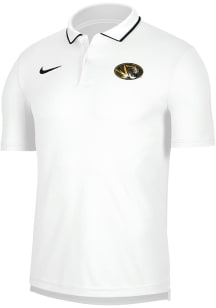 Nike Missouri Tigers Mens White Coach Short Sleeve Polo