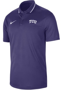 Nike TCU Horned Frogs Mens Purple Coach Short Sleeve Polo