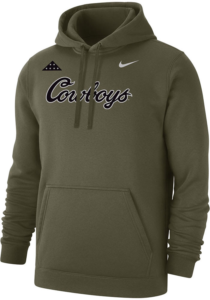 Nike Oklahoma State Cowboys Olive Folds of Honor Script Long Sleeve Hoodie, Olive, 81% COTTON/ 19% POLYESTER, Size S, Rally House