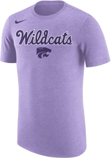 Nike K-State Wildcats Lavender Script Powercat Triblend Short Sleeve Fashion T Shirt