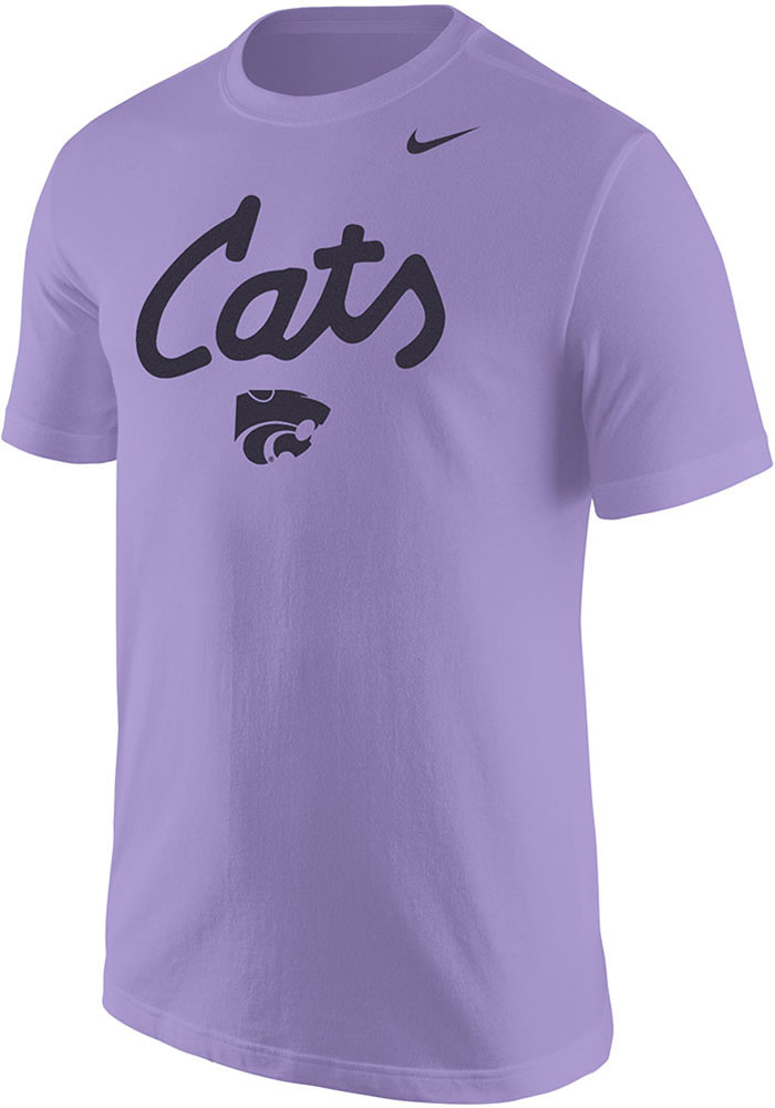 Nike K-State Wildcats Lavender Script Core Short Sleeve T Shirt