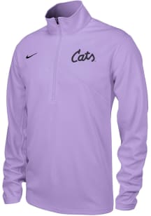 Nike K-State Wildcats Mens Lavender Script Drifit Training Long Sleeve 1/4 Zip Pullover