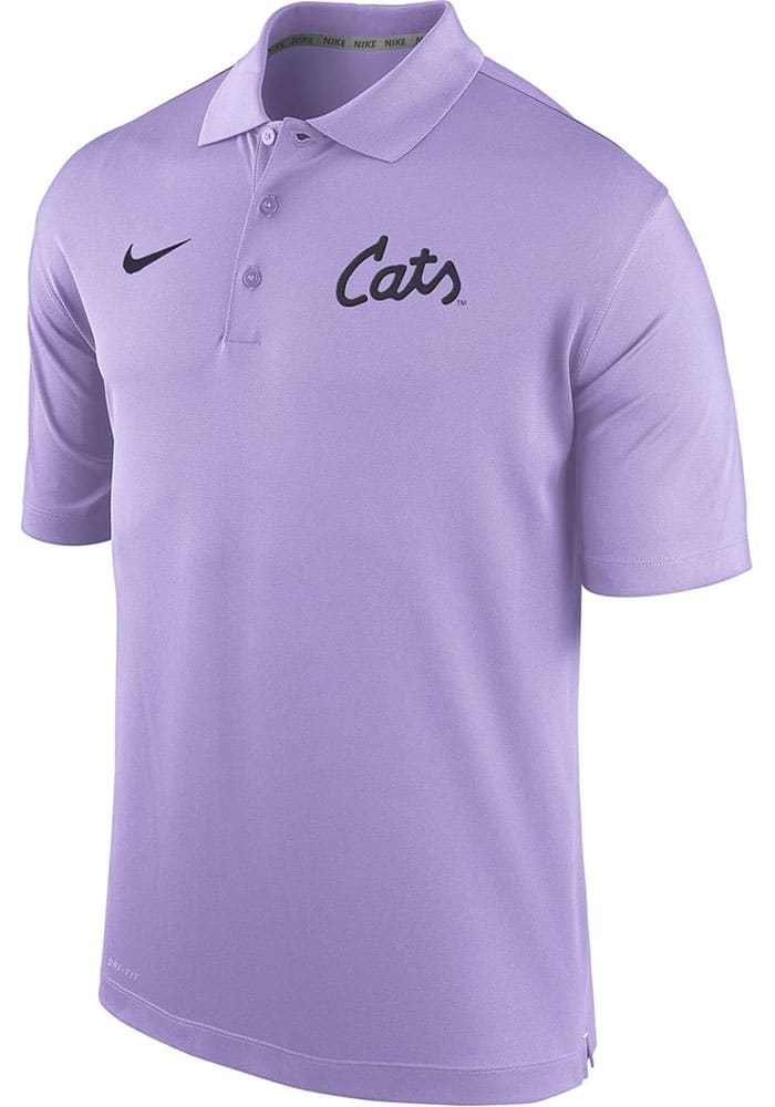 Nike K-State Wildcats Lavender Script Varsity Short Sleeve Polo, Lavender, 100% POLYESTER, Size S, Rally House