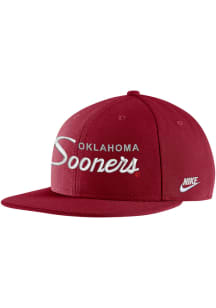 Nike Oklahoma Sooners Cardinal Retro Script Mens Snapback Hat