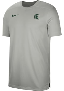 Youth Michigan State Spartans Grey Nike Coach Short Sleeve T-Shirt