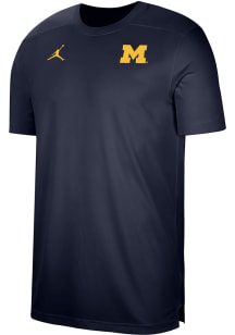 Nike Michigan Wolverines Youth Navy Blue Coach Short Sleeve T-Shirt