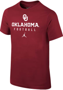Nike Oklahoma Sooners Youth Cardinal Team Issue Football Short Sleeve T-Shirt