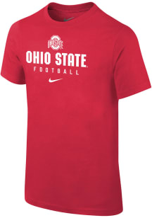 Nike Ohio State Buckeyes Youth Red Team Issue Football Short Sleeve T-Shirt