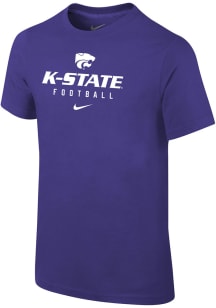 Nike K-State Wildcats Youth Purple Team Issue Football Short Sleeve T-Shirt