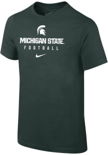Nike Michigan State Spartans Youth Green Team Issue Football Short Sleeve T-Shirt