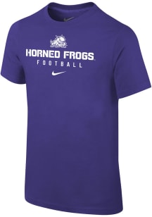 Nike TCU Horned Frogs Youth Purple Team Issue Football Short Sleeve T-Shirt
