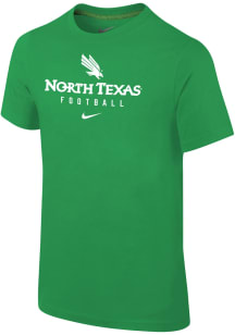 Nike North Texas Mean Green Youth Kelly Green Team Issue Football Short Sleeve T-Shirt
