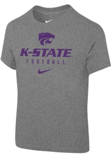 Nike K-State Wildcats Toddler Grey Team Issue Football Short Sleeve T-Shirt