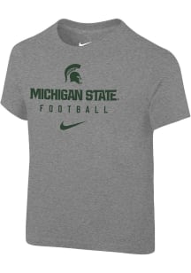 Nike Michigan State Spartans Toddler Grey Team Issue Football Short Sleeve T-Shirt