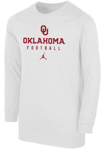 Nike Oklahoma Sooners Youth White Team Issue Football Long Sleeve T-Shirt