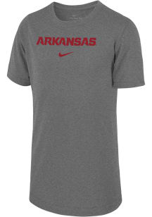 Nike Arkansas Razorbacks Youth Grey Legend Team Issue Short Sleeve T-Shirt