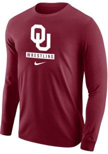 Nike Oklahoma Sooners Crimson Core Wrestling Long Sleeve T Shirt