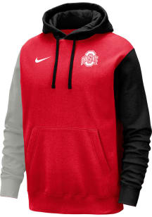 Nike Ohio State Buckeyes Youth Red Colorblock Long Sleeve Hoodie